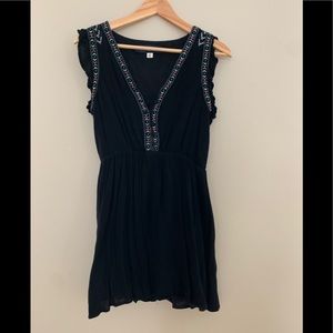 Blue Rain Black Embellished Ruched Sundress
